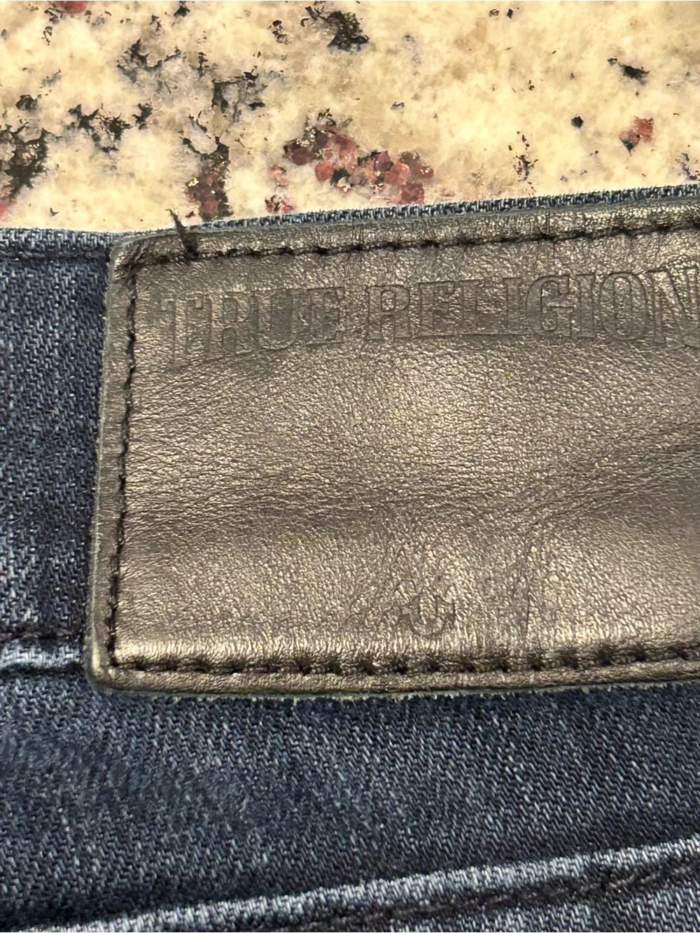 True Religion Geno Relaxed Slim Men's Dark Blue Jeans 36/34 Stretch Denim‎